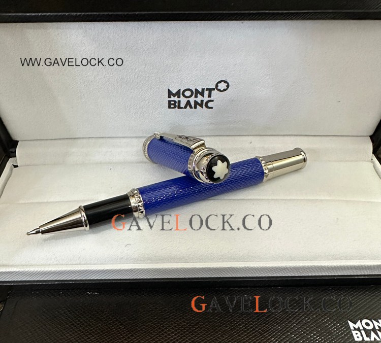 Mont blanc Stylographica Patron Of Art Scipione Borghese Rollerball Blue Silver